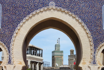 Bab Bou Jeloud gate in Fez, Morocco