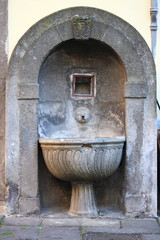 Ancient drinking fountain in Viterbo, Italy