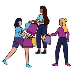 people with shopping bags commerce