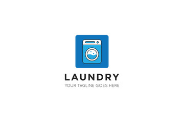 laundry logo and icon vector illustration design template