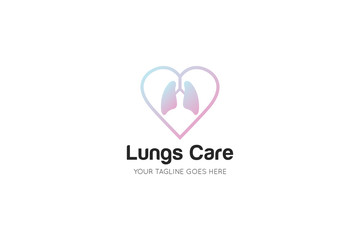 lungs logo and icon vector illustration design template