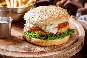 hamburger on white background