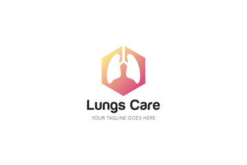 lungs logo and icon vector illustration design template