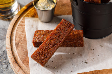 Fried rye crackers, beer snack