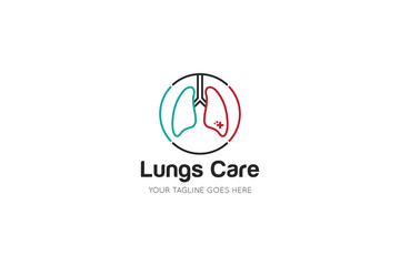 lungs logo and icon vector illustration design template