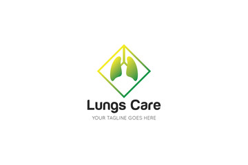 lungs logo and icon vector illustration design template