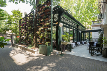 Naklejka premium Beautiful restaurant summer terrace interior