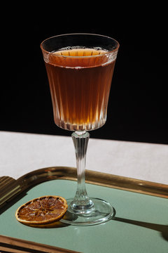 Stinger, an after dinner Cocktail with Cognac and Crème de Menthe white