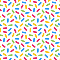 Colorful jumble geometric lines memphis seamless pattern.