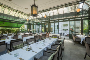 Beautiful restaurant summer terrace interior