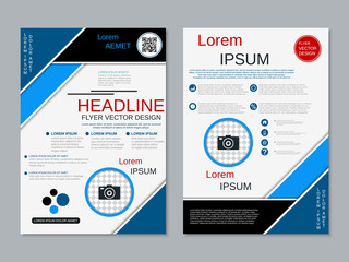Modern professional two-sided flyer vector design template