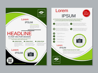 Modern professional two-sided flyer vector design template