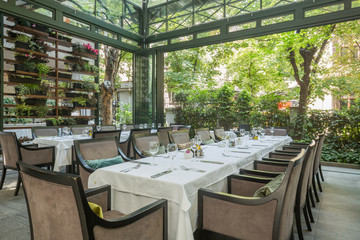 Beautiful restaurant summer terrace interior