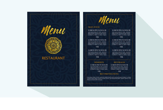 Dark and Elegant Menu with Mandala