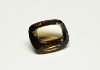 Smoky quartz facet cut gemstone
