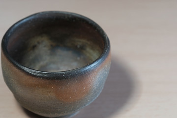 Japanese earth ware sake cup
