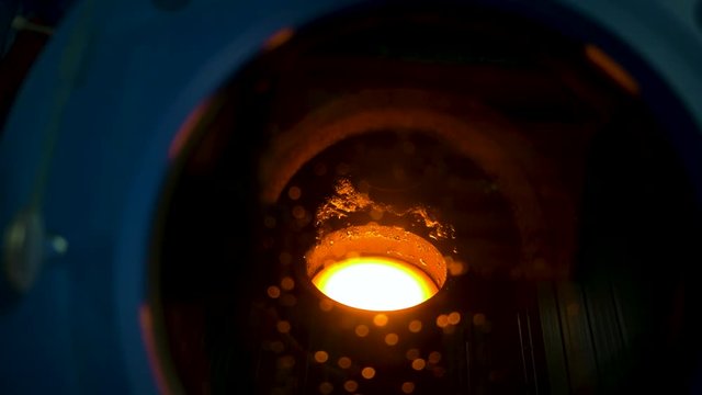 Close Up Looking Inside Plasma Arc Furnace
