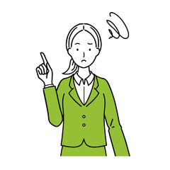 Illustration of a business woman making an uneasy look.
