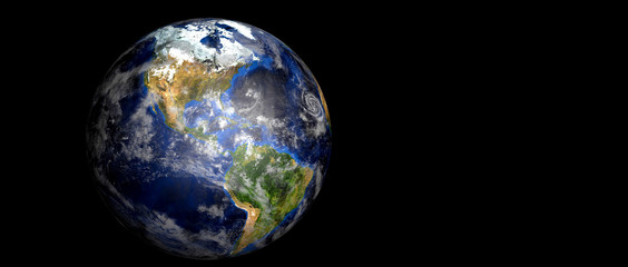 Extremeley detailed and realistic high resolution 3d illustration of a Hurricane. Shot from space. Elements of this image are furnished by Nasa.