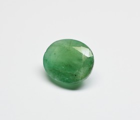 Emerald facet cut gemstone