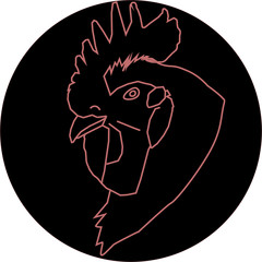 Rooster outline vector