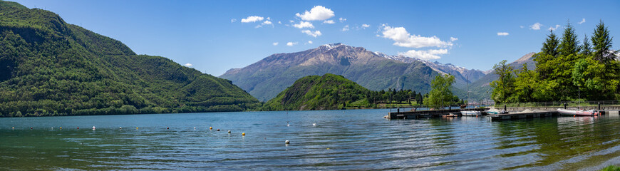 Panoramic view of the Commo lake at the Laghetto di Piona