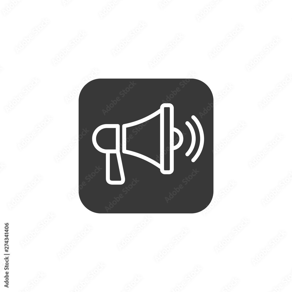 Aufkleber Megaphone Speaker icon template black color editable. Loudspeaker symbol Flat vector sign isolated on white background. Simple logo vector illustration for graphic and web design.
