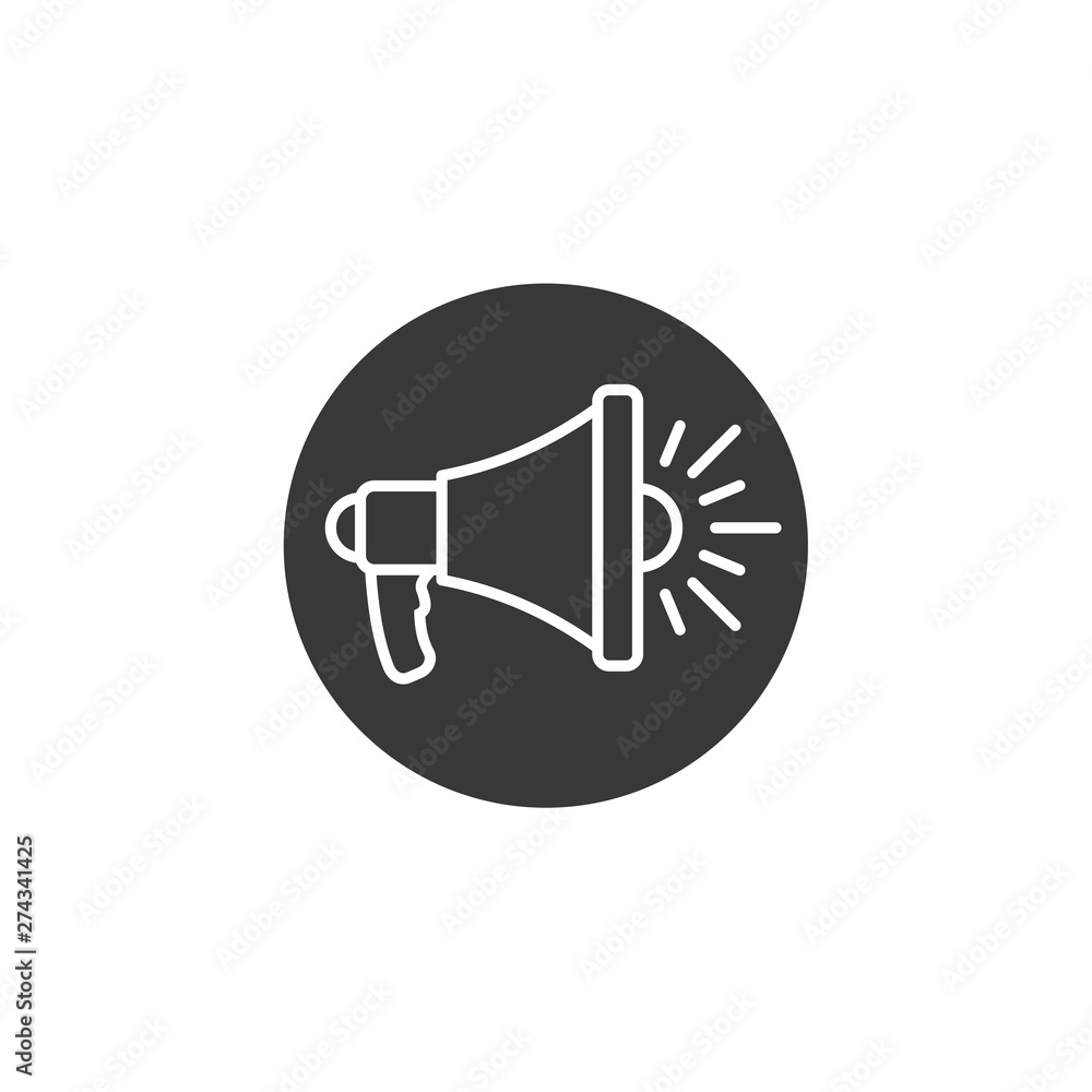 Aufkleber megaphone speaker icon template black color editable. loudspeaker symbol flat vector sign isolated o