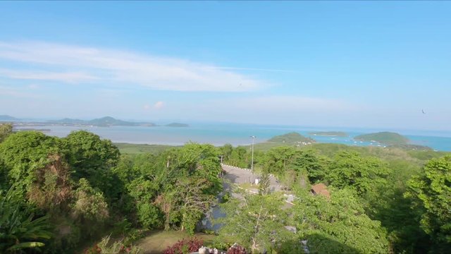 Slowmotion shot view from a Kao Khad Views Tower on Phuket island