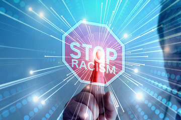 Ein Stoppschild und Rassismus