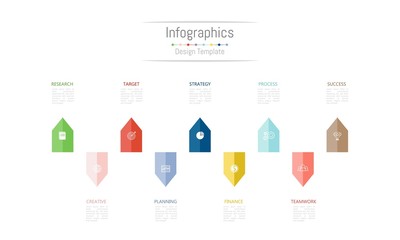 Infographic design elements for your business data with 9 options, parts, steps, timelines or processes. Vector Illustration.