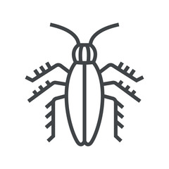Line icon with cockroaches