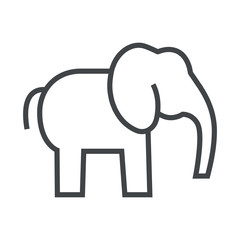 Line icon with elephant