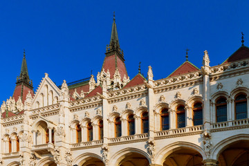 Obraz premium Hungary, Budapest Parliament in Budapest historical building