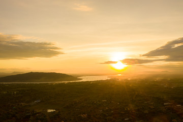 Aerial view of sunset