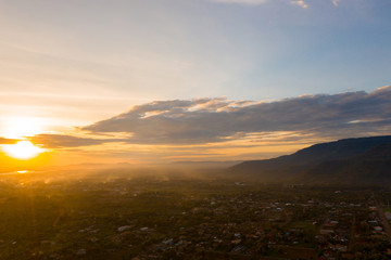 Aerial view of sunset