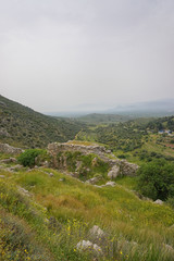 Obraz premium Mycenae, Greece: An archaeological site near Mykines, on the Peloponnese, Mycenae was a major center of Greek civilization in the 2nd millennium BC.