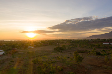 Aerial view of sunset