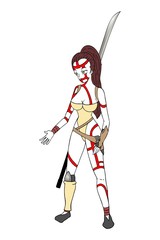 Design of woman warrior draw