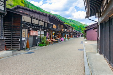 奈良井宿の風景、長野県塩尻市奈良井にて