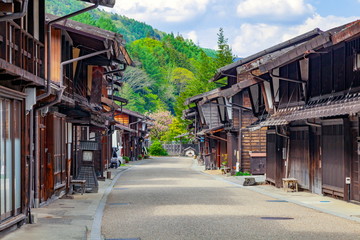 Fototapeta na wymiar 奈良井宿の風景、長野県塩尻市奈良井にて