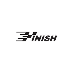 Finish flag banner icon logo design