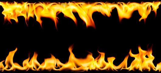 Flame on a black background