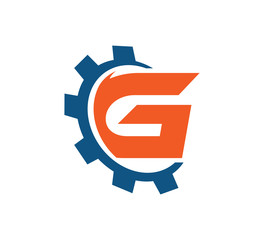 initial logo with gear vector G