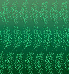 pattern of hand-drawn leaves