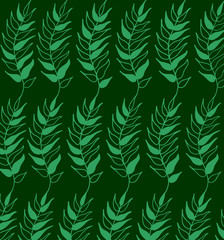 pattern of hand-drawn leaves