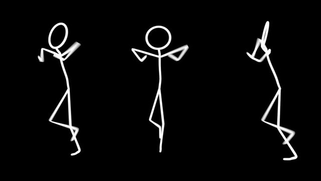 Looping Stick Man doing the running man dance.