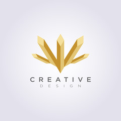 Stem Diamond Architecture Vector Illustration Design Clipart Symbol Logo Template