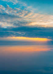 Obraz na płótnie Canvas • sea of clouds in the morning sun, at the top of Emei Mountain in Sichuan Province, China