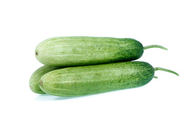 Cucumber and slices isolated over white background